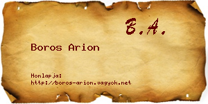 Boros Arion névjegykártya